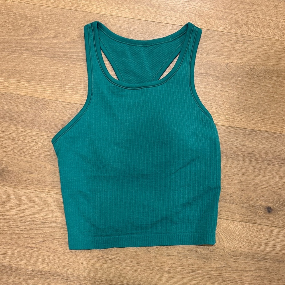 Lululemon Green Ribbed Tank Top
